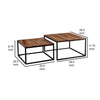 Larke Coffee Table 2 Piece Set Nesting Tables Steel Frame Brown Rosewood By Casagear Home BM311048