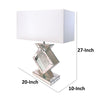 27 Inch Table Lamp Acrylic Crystals Diamond Base Champagne Silver Metal By Casagear Home BM311077