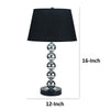 16 Inch Table Lamp Set of 2 5 Ball Stem Round Base Chrome Metal Black By Casagear Home BM311078