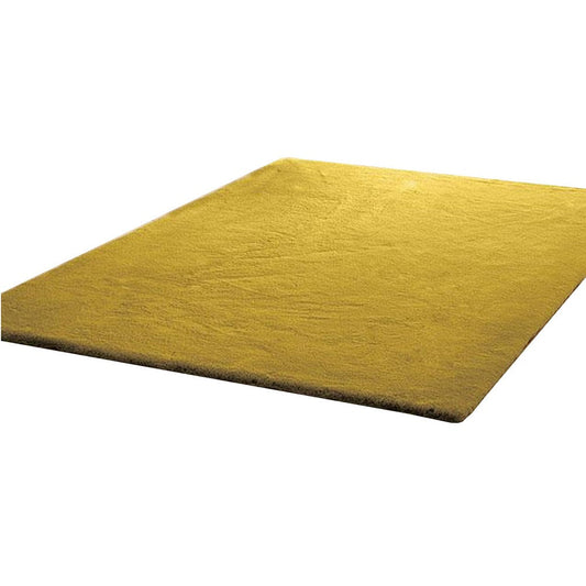 Rica 5 x 7 Area Rug, Medium, No Backing, Power Loomed Polyester, Gold By Casagear Home