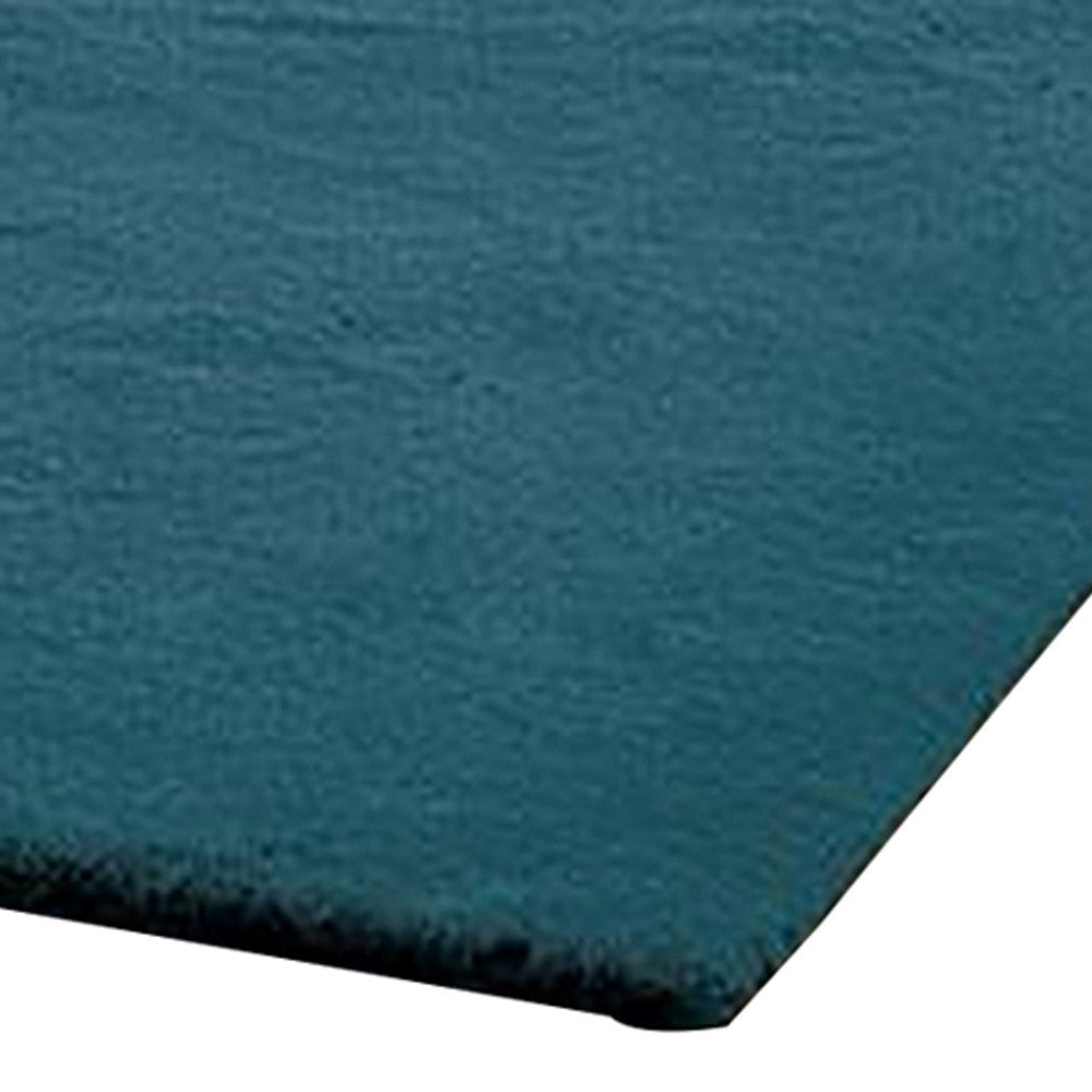 Rica 5 x 7 Area Rug Medium No Backing Power Loomed Polyester Teal By Casagear Home BM311082