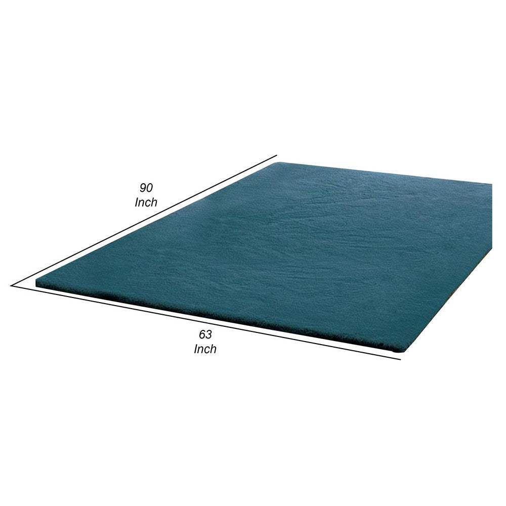 Rica 5 x 7 Area Rug Medium No Backing Power Loomed Polyester Teal By Casagear Home BM311082