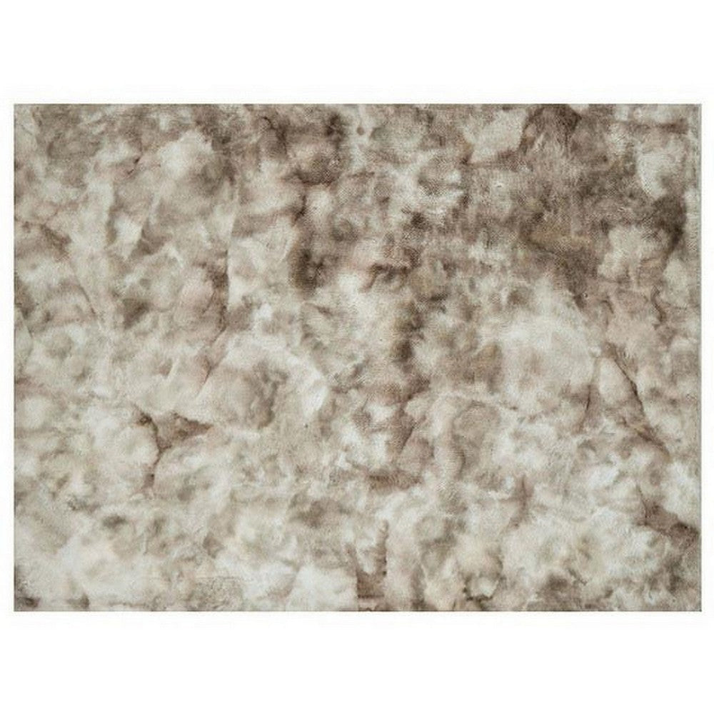 Ica 5 x 7 Area Rug Non Slip Canvas Backing Tie Dye Polyester Beige By Casagear Home BM311083