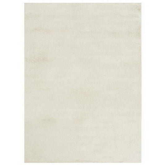 Ica 5 x 7 Area Rug, Non Slip Canvas Backing, Tie Dye Polyester, Off White By Casagear Home