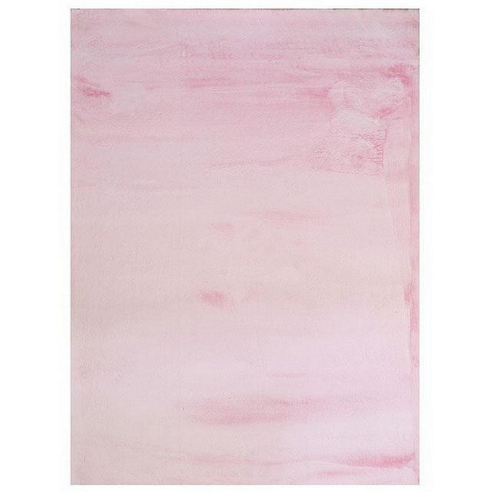 Ica 5 x 7 Area Rug, Non Slip Canvas Backing, Tie Dye Polyester, Pink By Casagear Home