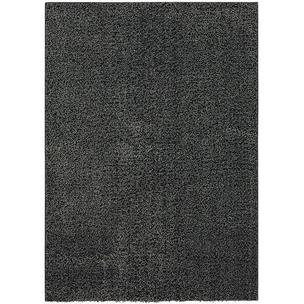 Dufu 8 x 10 Area Rug, Large, Hard Latex Backing, Polyester, Dark Gray By Casagear Home