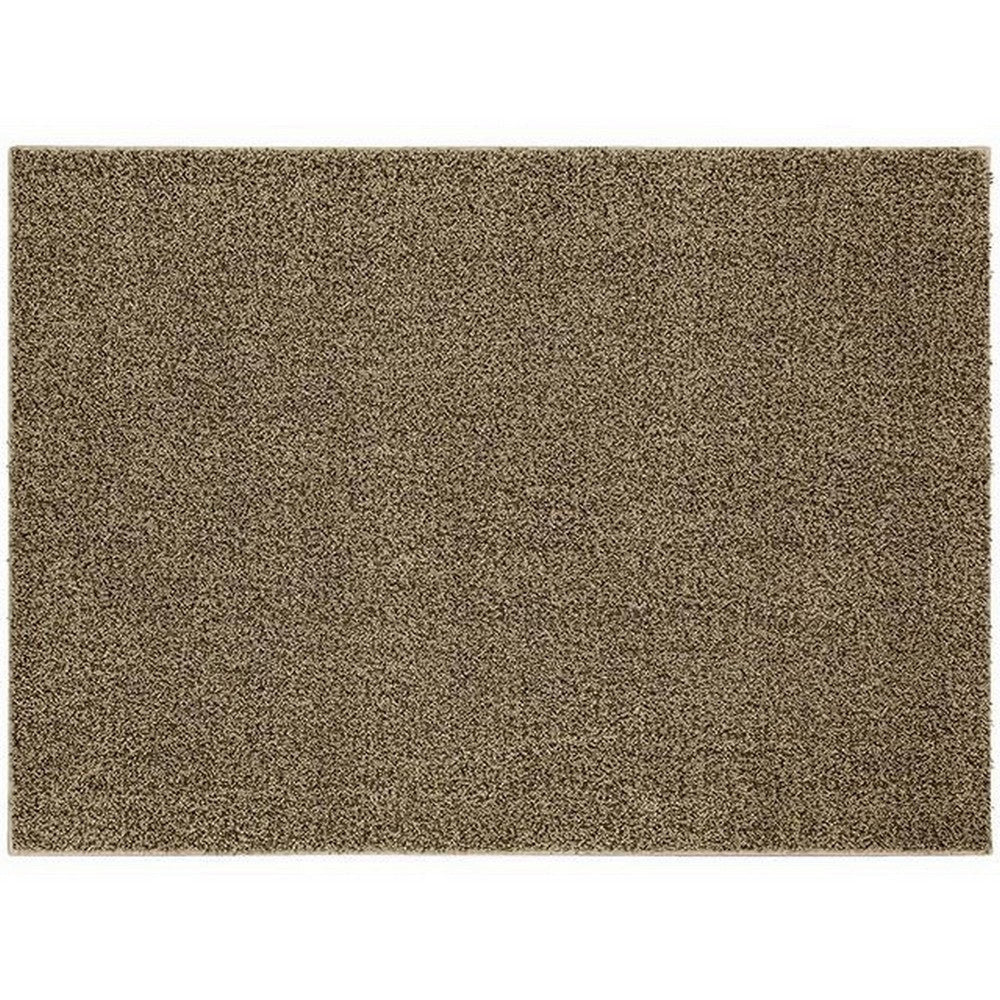 Dufu 8 x 10 Area Rug Large Hard Latex Backing Polyester Dark Beige By Casagear Home BM311091