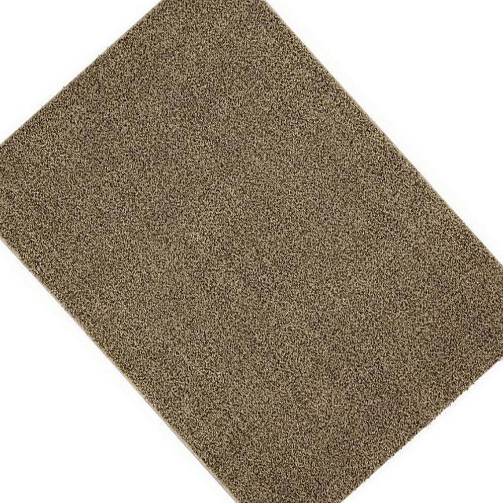 Dufu 8 x 10 Area Rug Large Hard Latex Backing Polyester Dark Beige By Casagear Home BM311091