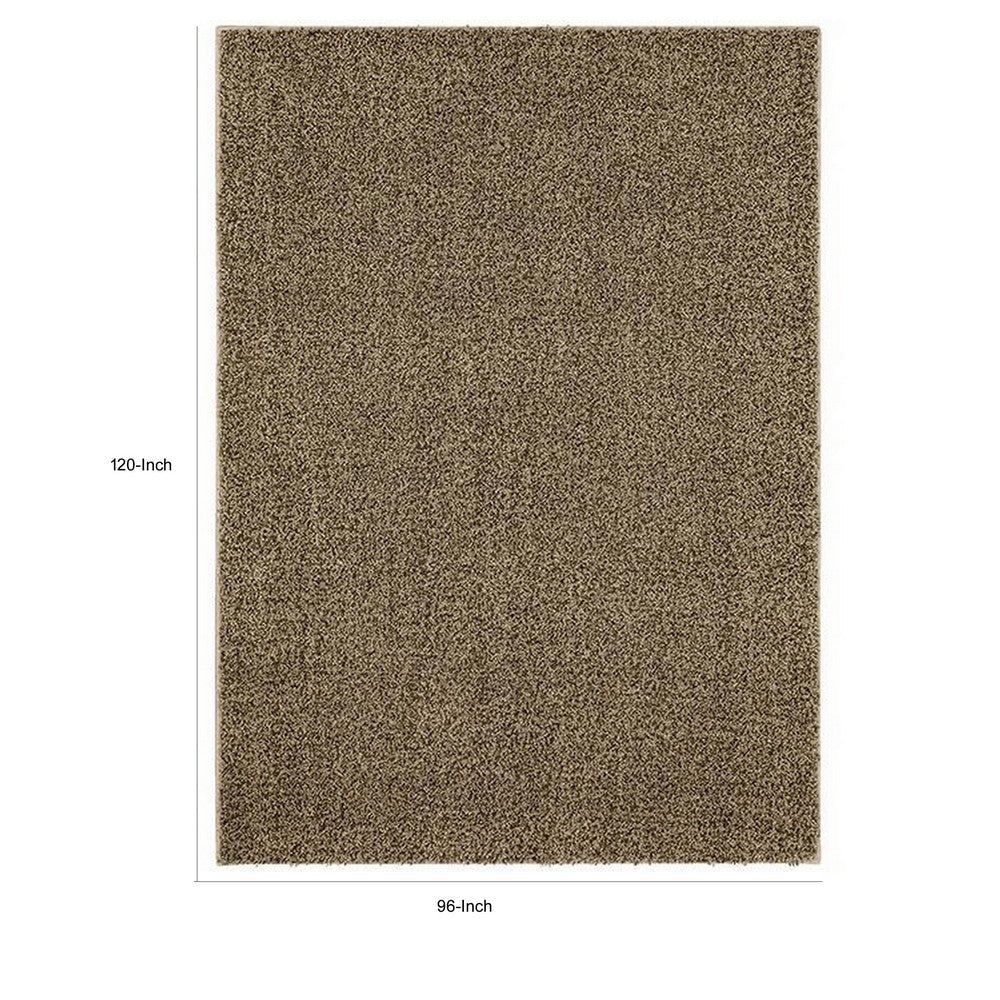 Dufu 8 x 10 Area Rug Large Hard Latex Backing Polyester Dark Beige By Casagear Home BM311091