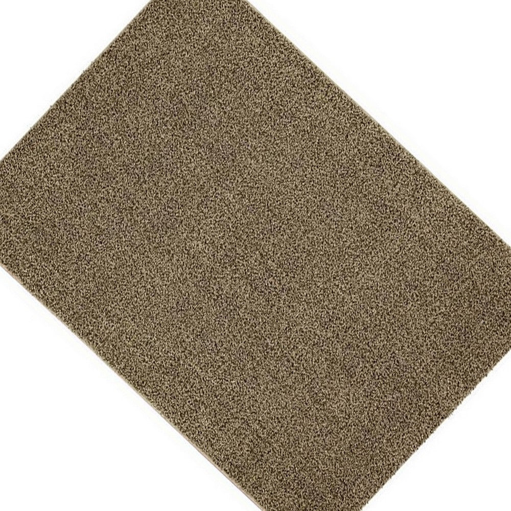 Dufu 5 x 7 Area Rug Medium Hard Latex Backing Polyester Dark Beige By Casagear Home BM311092