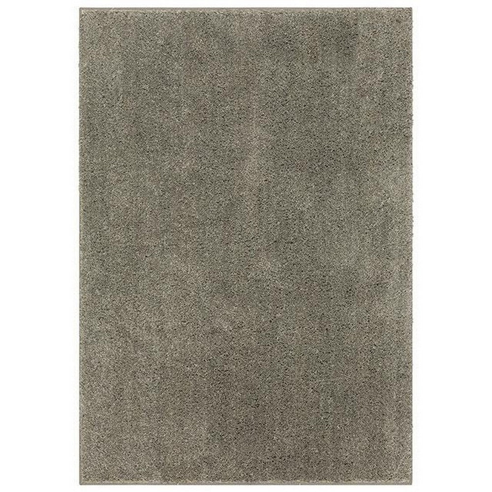 Dufu 8 x 10 Area Rug, Large, Hard Latex Backing, Polyester, Warm Gray By Casagear Home