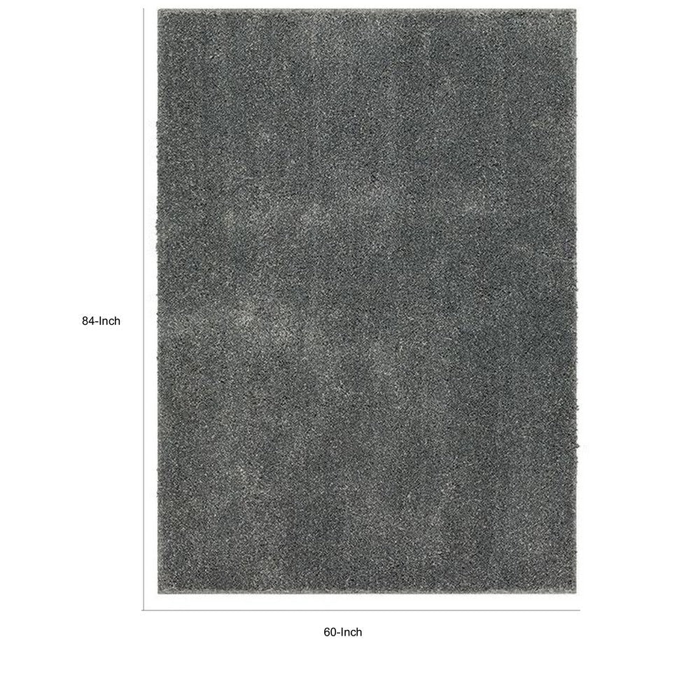 Dufu 5 x 7 Area Rug Medium Hard Latex Backing Polyester Smoke Gray By Casagear Home BM311096