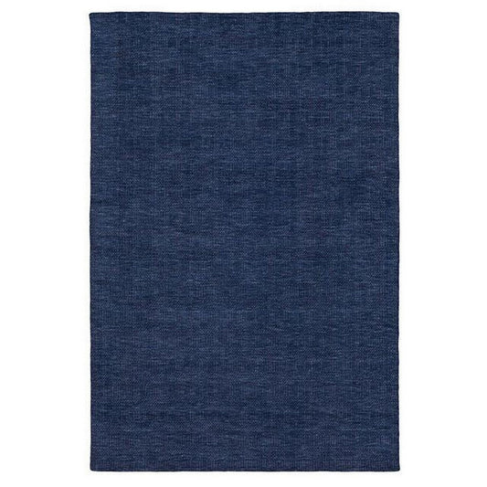 Shey 5 x 8 Area Rug, Medium, Hand Loomed Wool, No Backing, Navy Blue By Casagear Home