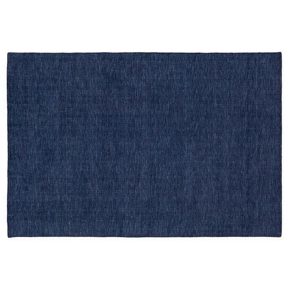 Shey 5 x 8 Area Rug Medium Hand Loomed Wool No Backing Navy Blue By Casagear Home BM311097