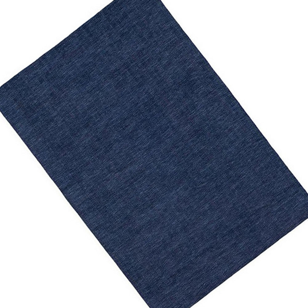 Shey 5 x 8 Area Rug Medium Hand Loomed Wool No Backing Navy Blue By Casagear Home BM311097