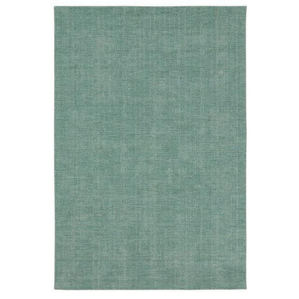 Shey 5 x 8 Area Rug, Medium, Hand Loomed Wool, No Backing, Light Teal By Casagear Home