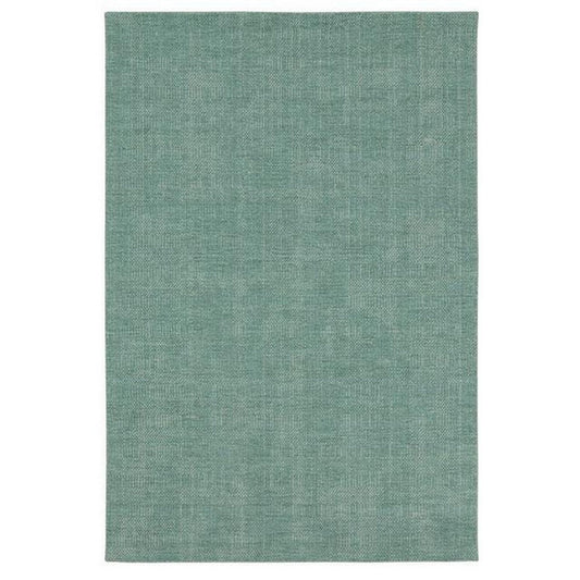 Shey 5 x 8 Area Rug, Medium, Hand Loomed Wool, No Backing, Light Teal By Casagear Home