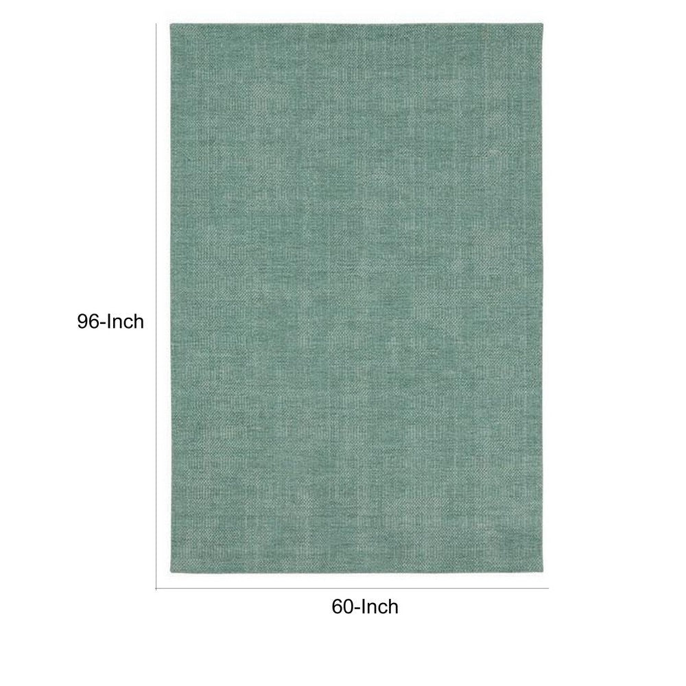 Shey 5 x 8 Area Rug Medium Hand Loomed Wool No Backing Light Teal By Casagear Home BM311098