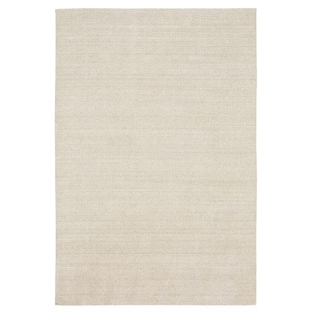 Shey 5 x 8 Area Rug, Medium, Hand Loomed Wool, No Backing, Ivory Finish By Casagear Home