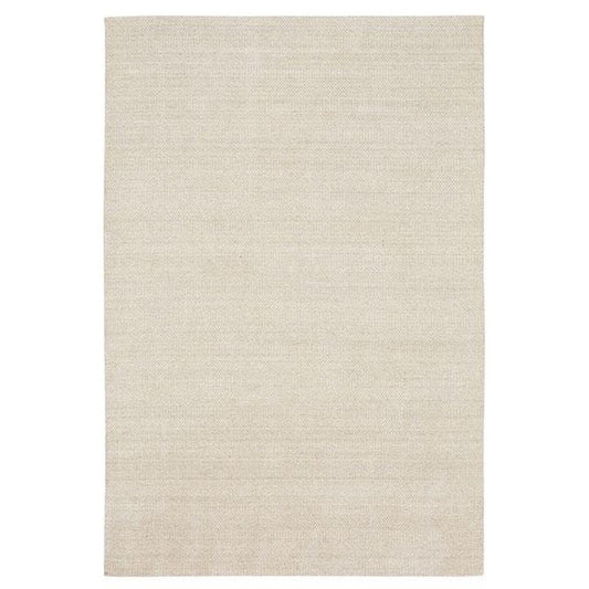 Shey 5 x 8 Area Rug, Medium, Hand Loomed Wool, No Backing, Ivory Finish By Casagear Home