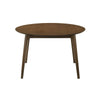 Kiq 48 Inch Dining Table Wood Round Tabletop Angled Legs Walnut Brown By Casagear Home BM311119