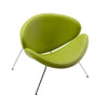 34 Inch Accent Chair, Semicircle Round Shape, Faux Leather, Lime Green By Casagear Home