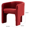 24 Inch Accent Chair Modern Art Style Burnt Red Velvet Upholstery By Casagear Home BM311143