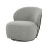 32 Inch Swivel Accent Chair Smooth Curved Shape Gray Fabric Upholstery By Casagear Home BM311164