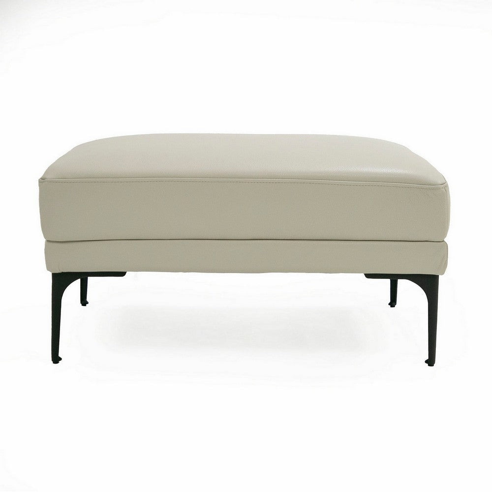 Salk 30 Inch Ottoman Rectangular Cushioned Seat Light Gray Upholstery By Casagear Home BM311176