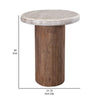 Kohl 26 Inch Side End Table Brown Mango Wood Drum Base Cream Floated Top By Casagear Home BM311232