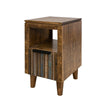 Texu 26 Inch Chairside Table Pine Wood 1 Drawer Open Shelf Brown Blue By Casagear Home BM311238