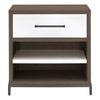 29 Inch Nightstand 1 Drawer with Handle 2 Open Spaces White and Brown By Casagear Home BM311362