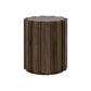 Nyl 21 Inch Accent Table Round Shape Fluted Details Plinth Base Brown By Casagear Home BM311369