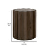 Nyl 21 Inch Accent Table Round Shape Fluted Details Plinth Base Brown By Casagear Home BM311369