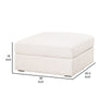 Tom 38 Inch Ottoman Modular Storage Cushioned White Espresso Brown By Casagear Home BM311375