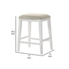 Rani 26 Inch Counter Height Stool Cushioned Seat Backless White Finish By Casagear Home BM311414