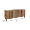 Texu 69 Inch Sideboard Console Pine Wood Pedant Handles Brown Red By Casagear Home BM311490