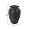 Risa 14 Inch Decorative Vase Urn Shape 3 Curved Handles Antique Black By Casagear Home BM311511