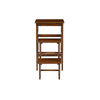 Nero 30 Inch Folding Step Stool 3 Tier Design Farmhouse Rich Brown Wood By Casagear Home BM311531