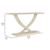 Rase 57 Inch Console Table Cross Leg Design Pedestal Base Whitewash Wood By Casagear Home BM311535