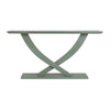 Rase 57 Inch Console Table Cross Leg Design Pedestal Base Gray Green By Casagear Home BM311536