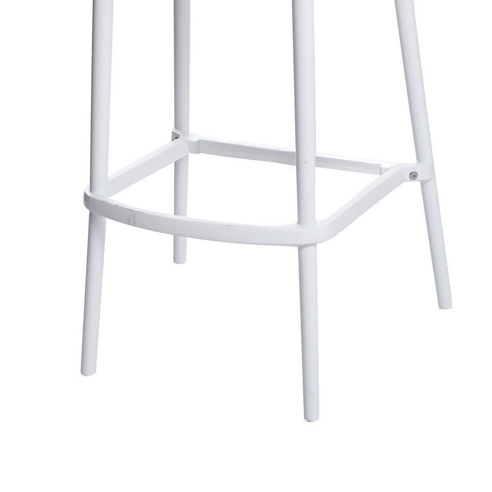 Celin 26 Inch Counter Stool Chair Set of 4 Stackable Mesh Back White By Casagear Home BM311554