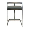 Keyn 26 Inch Counter Stool Chair, Faux Leather, Stainless Steel Base, Gray By Casagear Home