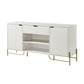 Bery 62 Inch TV Media Entertainment Console 2 Cabinets 1 Drawer White By Casagear Home BM311561