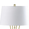 Lisi 29 Inch Table Lamp White Drum Shade Gold Mettalic Bamboo Style Base By Casagear Home BM311577