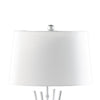 Lisi 29 Inch Table Lamp White Shade Silver Mettalic Bamboo Style Base By Casagear Home BM311578