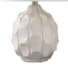 22 Inch Table Lamp Cream Round Cascading Ceramic Design Urn Brushed Metal By Casagear Home BM311579