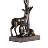 20 Inch Accent Table Lamp Dual Roe Deer Design White Drum Shade Bronze By Casagear Home BM311587