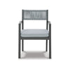 Arto 24 Inch Outdoor Dining Armchair Set of 2 Rope Back Cushion Gray Wood By Casagear Home BM311610