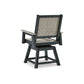 Mide 27 Inch Outdoor Swivel Dining Armchair Set of 2 Beige and Black By Casagear Home BM311616